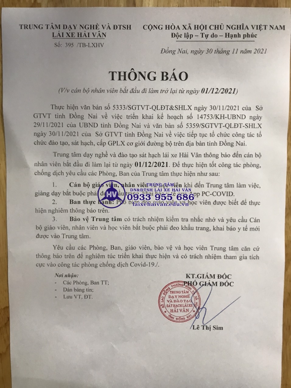 THONG BAO 2 - laixehaivan.edu.vn